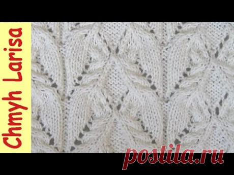 АЖУР спицами для шарфа. Красивые узоры спицами. Вязание спицами для начинающих с Larisa Chmyh №36 - YouTube