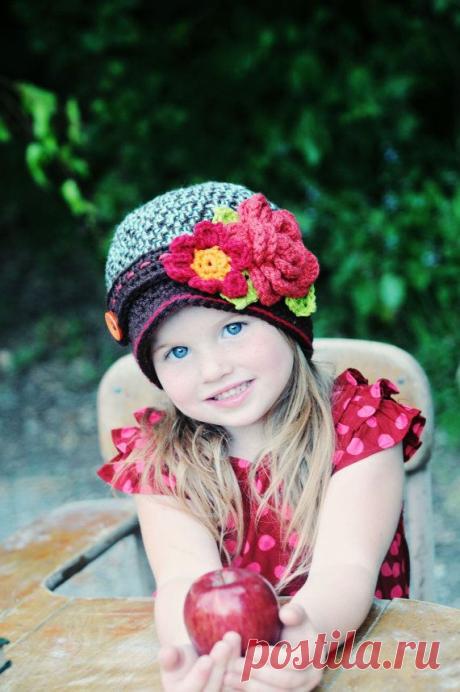 Toddler Girls Hat, Autumn Bouquet Fall Hat