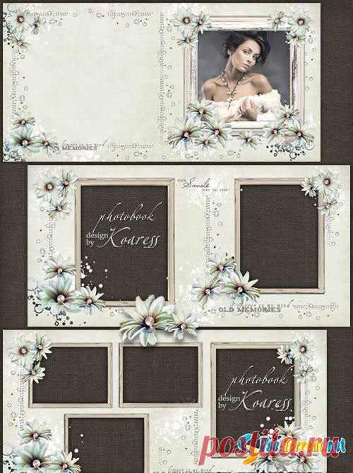 Скачать винтажную романтическую фотокнигу Нежность воспоминаний (2013/PSD)