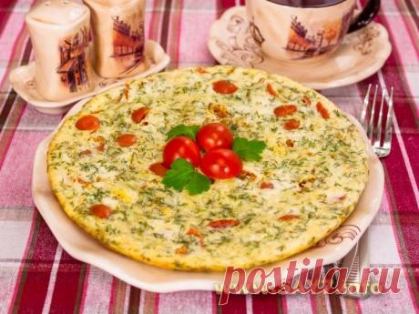 Омлет с помидорами и картофелем