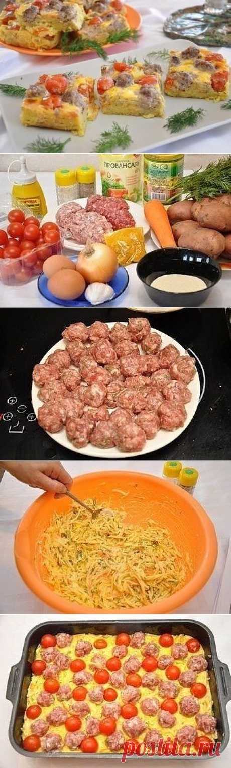 Картофельная запеканка с мясными шариками