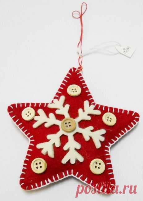 159001 Hot Sale Handmade Felt Christmas Star Ornaments