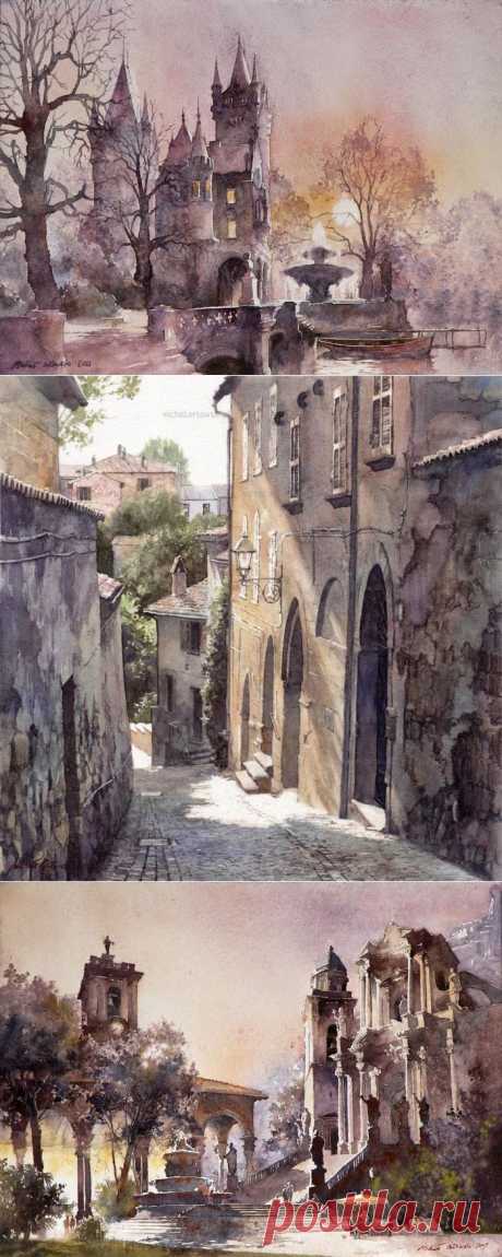 Польский художник-акварелист Michal Orlowski.