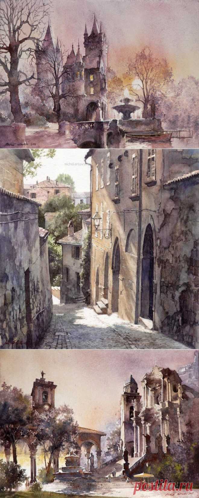 Польский художник-акварелист Michal Orlowski.