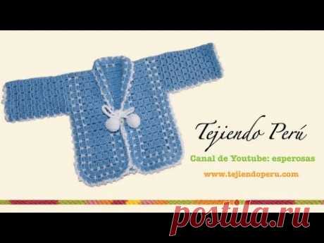 Ropón o chaqueta para bebé en crochet (Parte 1)