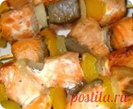 Шашлык из семги в мультиварке