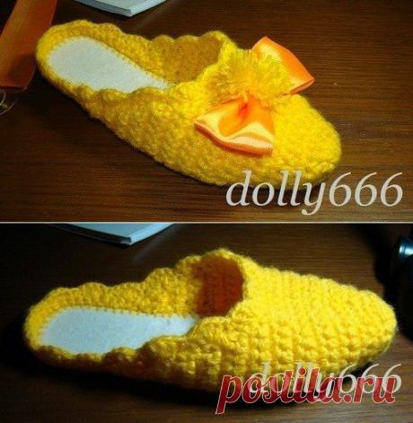 Тапочки крючком автор Saf-Lora из клуба "Осинка"