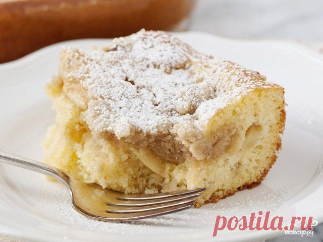 Пирог сметанный с яблоками - кулинарный рецепт на Повар.ру