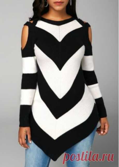 Cold Shoulder Asymmetric Hem Long Sleeve Sweater Cold Shoulder Asymmetric Hem Long Sleeve Sweater on sale only US$29.64 now, buy cheap Cold Shoulder Asymmetric Hem Long Sleeve Sweater at liligal.com