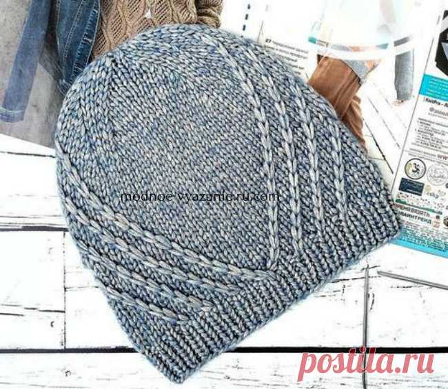 Стильные шапочки связанные спицами для девушек - Klubok - Modnoe Vyazanie.ru.com