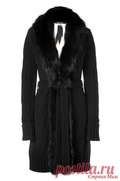 Пальто-кардиган от Роберто Кавалли: вязание+мех - Вязание - Страна Мам