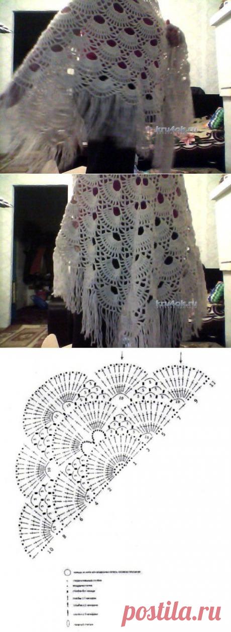 Вязаная крючком шаль — работа Ирины - вязание крючком на kru4ok.ru