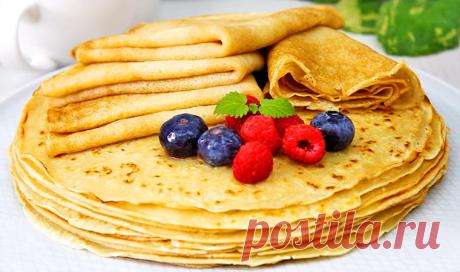 Постные блины на минеральной воде