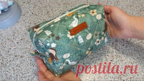 DIY/ШЬЮ ОБЪЁМНУЮ КОСМЕТИЧКУ/ПОДРОБНЫЙ МАСТЕР-КЛАСС #sew#ручнаяработа#шьюсама
