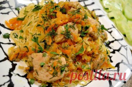 Спагетти с овощами и мясом | Кулинарная Фея
