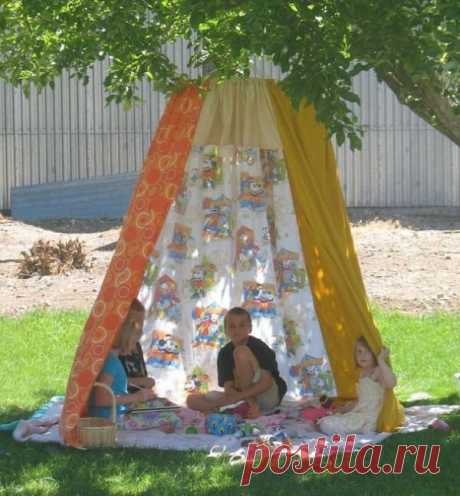 Вигвам на даче - радость для деток...