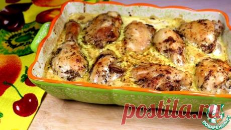 Курица, запеченная с соусом и грибами Кулинарный рецепт