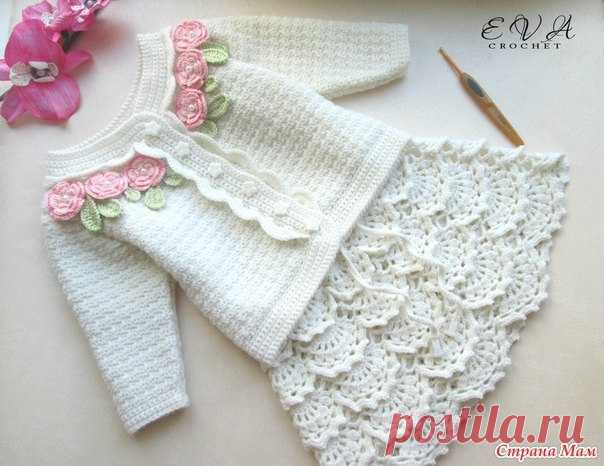 Костюм для девочки, вязанный крючком