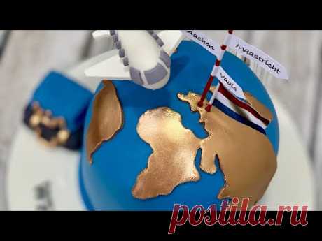 World Map Cake | Globe Cake | Around the world Cake