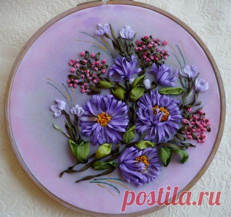 Вышивка лентами.Мои мастер- классы.