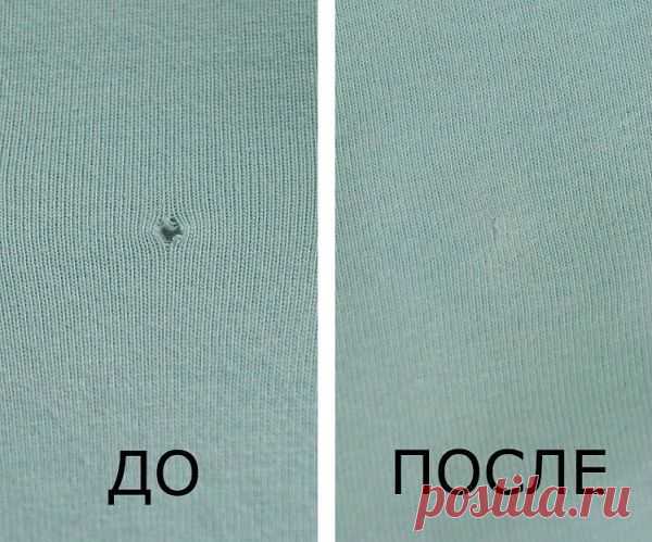 Как незаметно зашить дырку на футболке