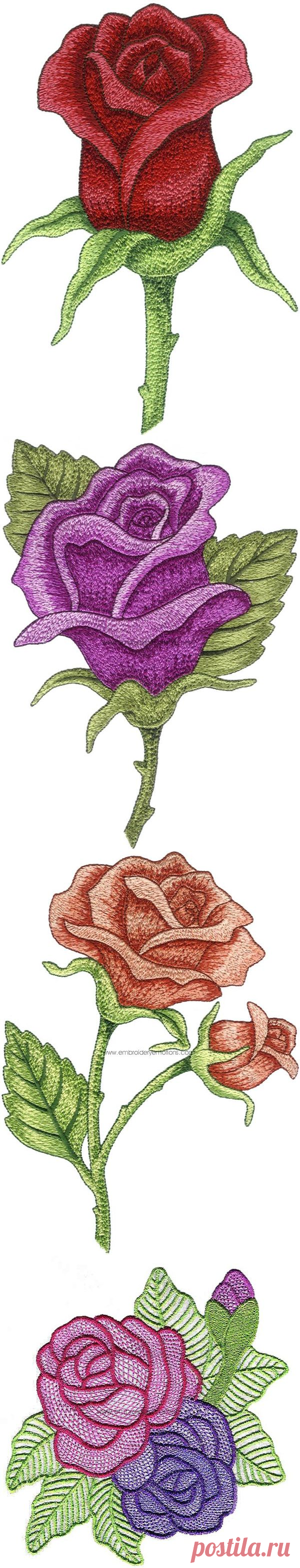 Необычные цветочные вышивки