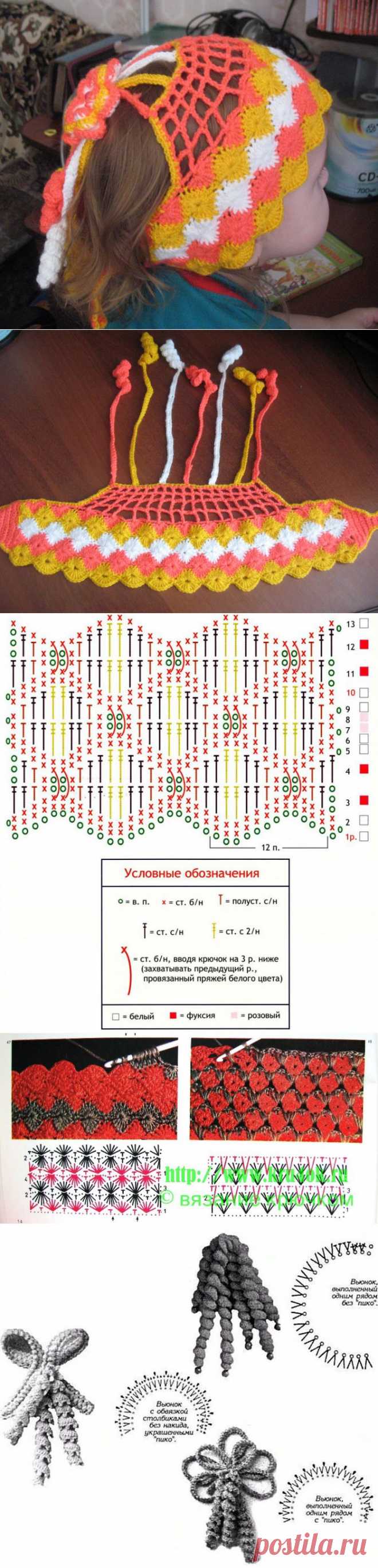 Шапочка-повязка для девочки - вязание крючком на kru4ok.ru