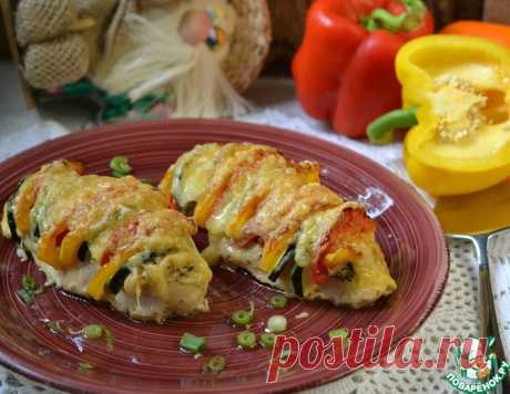 Фаршированная куриная грудка "Радуга" – кулинарный рецепт