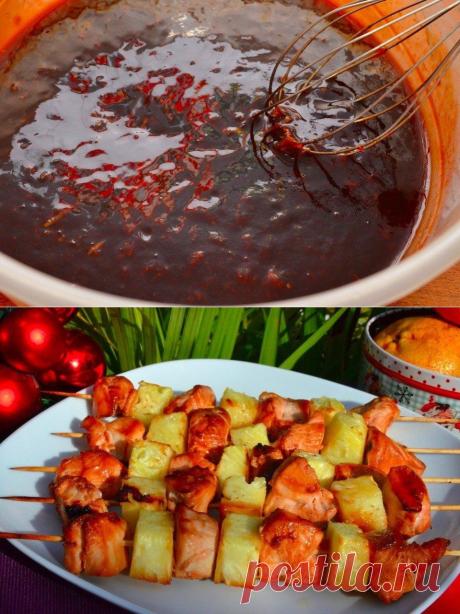 Как приготовить шашлык из курицы с ананасом - рецепт, ингридиенты и фотографии