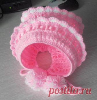 детский чепчик вязаный крючком