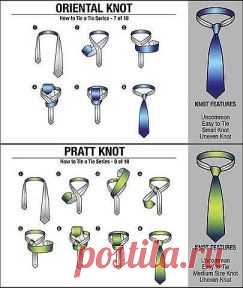 Варианты завязывания галстука.