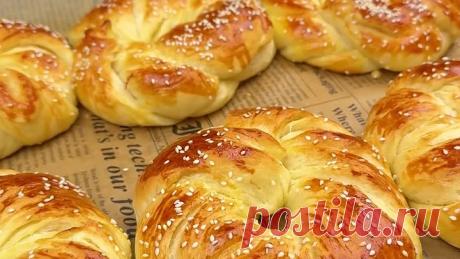 Самые мягкие и вкусные слоеные булочки!!