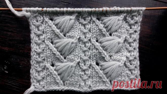 Шикарный узор спицами | Вязаные идеи. Интересные узоры. | Яндекс Дзен
