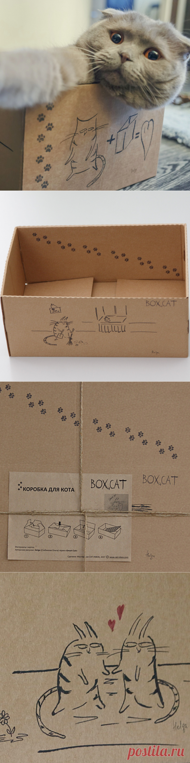 Купить домик коробку для кошки от бренда BOX4CAT | Mellroot