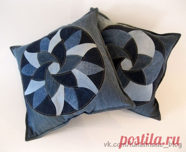 Замечательные подушки из старых джинсов. Мастер-класс.
