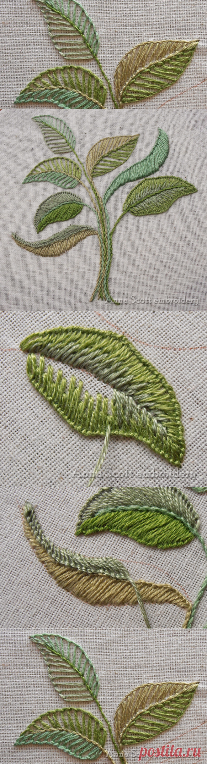 Anna Scott : Blanket stitch leaves - part two