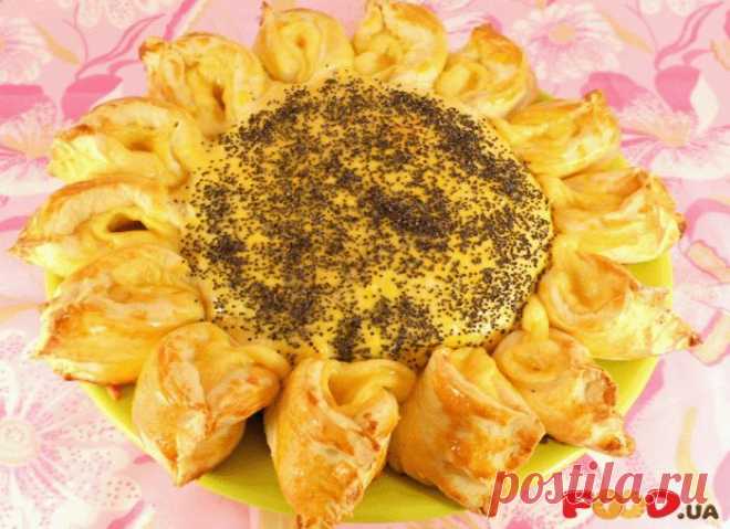 обалдено красивый пирог с мясом и сыром "Подсолнух".