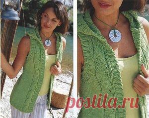 Простой способ, как можно связать жилетку спицами начинающим