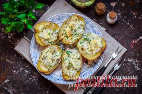 Ароматная чесночная картошка с сыром и зеленью - рецепт с фото пошагово