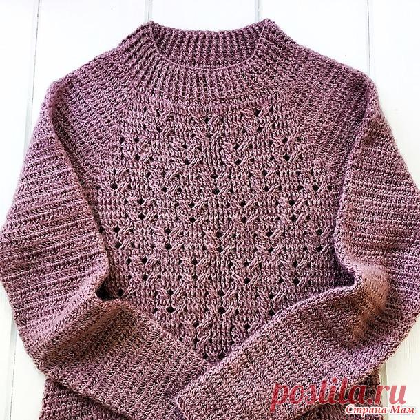 Розовый джемпер с рукавами реглан - Все в ажуре... (вязание крючком) - Страна Мам