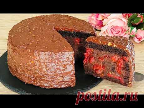 Шоколадно-вишневый торт - самый вкусный десерт, который я готовлю на новогодние праздники!