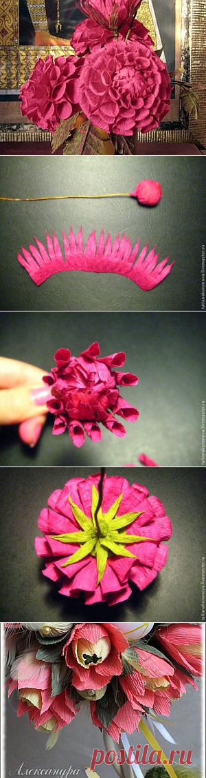 Делаем георгин из бумаги - Ярмарка Мастеров - ручная работа, handmade