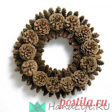 Вдохновение на Новый год! Венок из шишек. / Новый год!