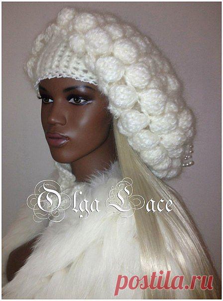 Креативная шапка-берет от Ольги Лейс
"Пряжа Астро- Италия, в мотке 500 м. На шапку и мини- шарфик ушло 8 мотков.
Крючок 7-8 mm. Вязать в 8 сложений." 50% суперкидмохер, 30% полиамид,
20% шерсть. 50гр - 500м.