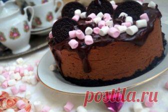 Воздушный торт из шоколада и маршмеллоу : Торты, пирожные