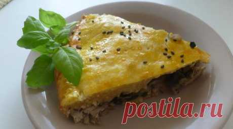 Закусочный пирог с курицей и грибами