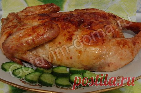 Рецепт: Курица фаршированная ветчиной и сыром (галантин)