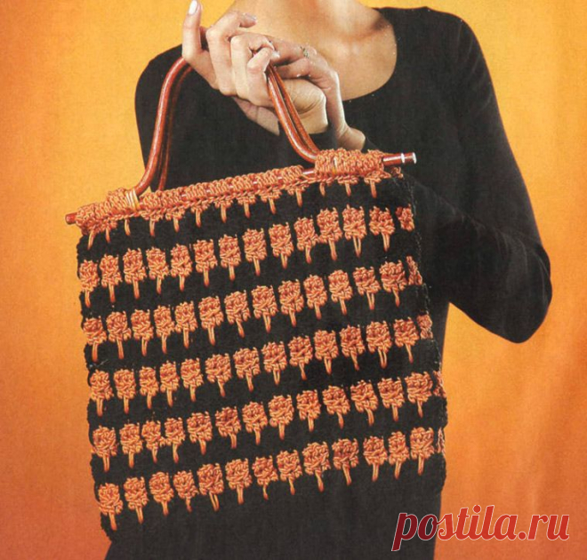 Сумочка с узором «Куриные лапки» ~ Handbag with pattern "Chicken feet"