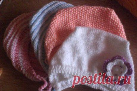 Вязание спицами для новорожденных: схема чепчика и шапочки