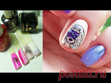 ❤ ЛАК и ГЕЛЬ КРАСКА для СТЕМПИНГА ❤ BORN PRETTY ❤ дизайн МНЕ ВСЕ ФИОЛЕТОВО ❤ СТЕМПИНГ на ногтях ❤